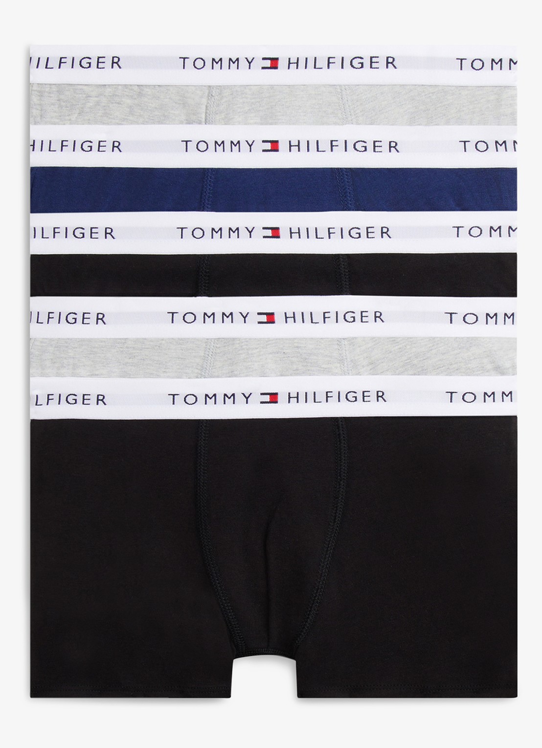 Tommy Hilfiger Boxershorts met logoband in 5-pack - voorkant 2 multicolor