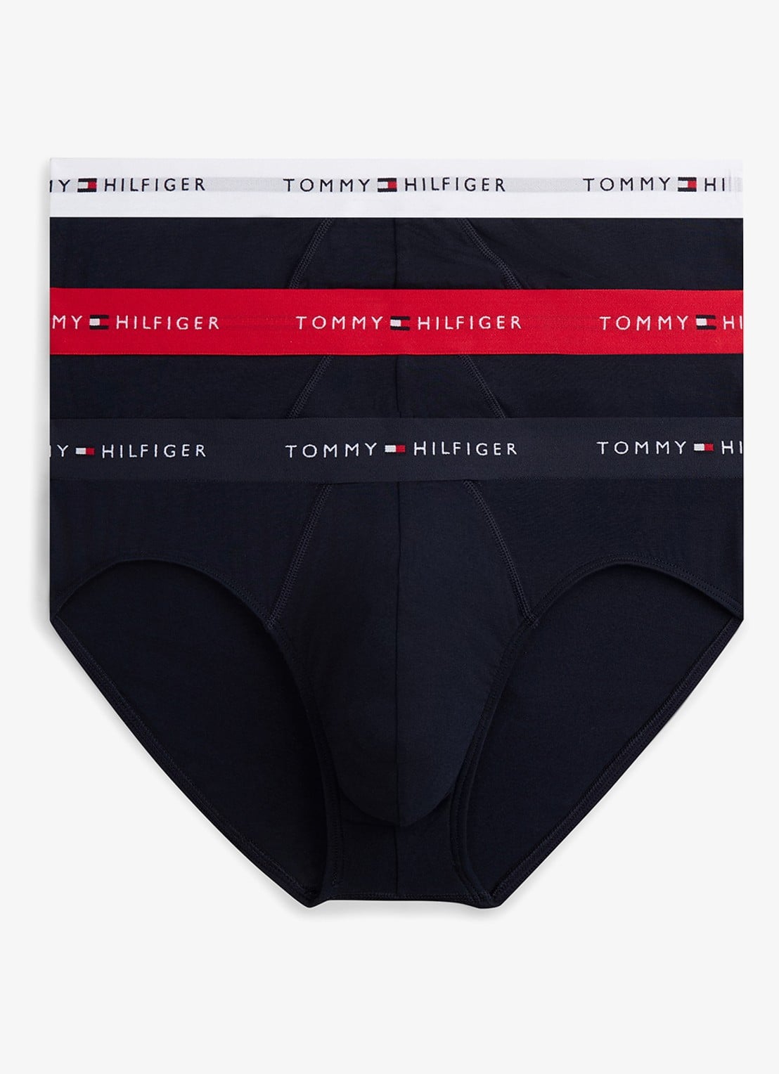 Tommy Hilfiger Boxerslip met logoband in 3-pack - voorkant rood