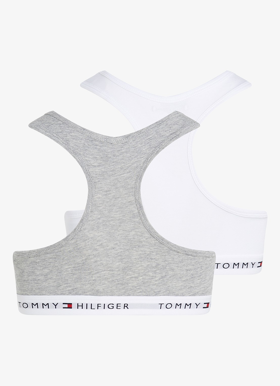 Tommy Hilfiger Bralette met logoband in 2-pack - achterkant 3 grijsmele