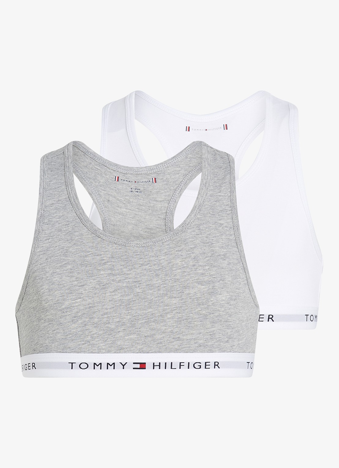 Tommy Hilfiger Bralette met logoband in 2-pack - detail grijsmele