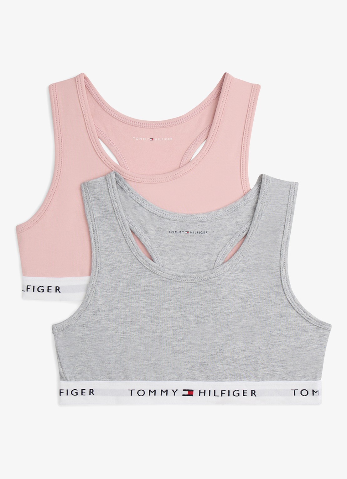 Tommy Hilfiger Bralette met logoband in 2-pack - voorkant roze
