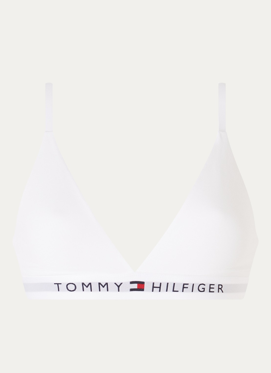 Tommy Hilfiger Bralette met logoband - voorkant 2 wit