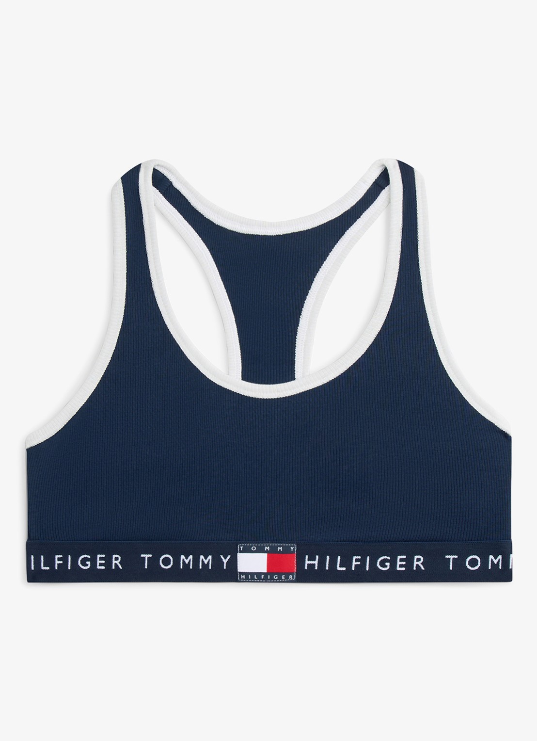 Tommy Hilfiger Bralette met logoband - voorkant 2 donkerblauw
