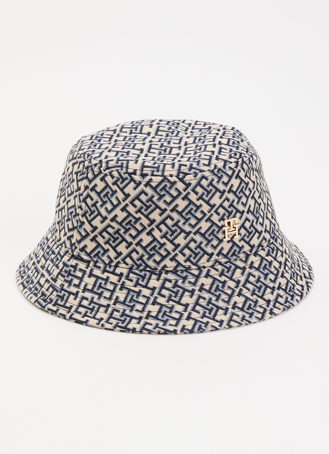 Tommy Hilfiger Bucket hoed met logoprint - voorkant 2 donkerblauw