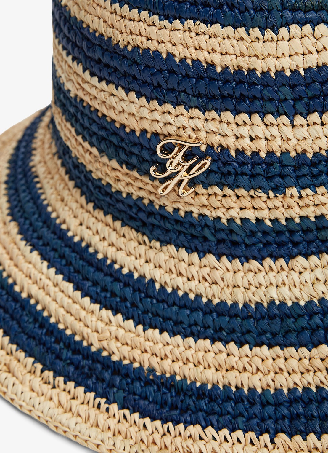 Tommy Hilfiger Buckethoed van crochet met logo - achterkant multicolor