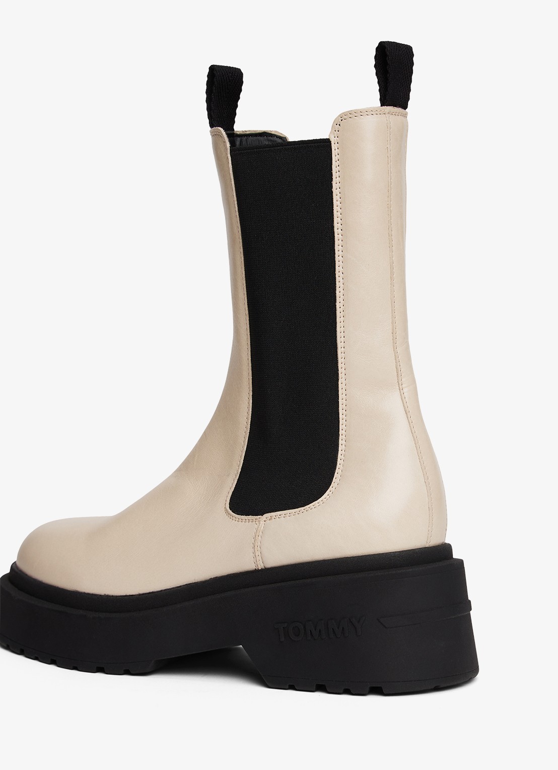 Tommy Hilfiger Chelsea boot van leer - detail 6 gebroken wit