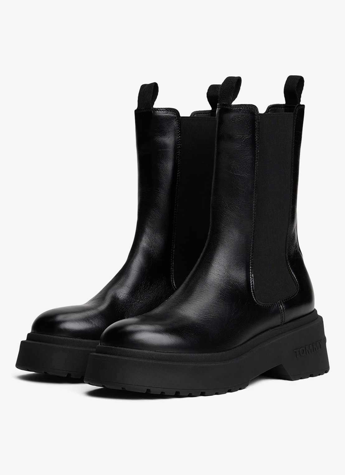 Tommy Hilfiger Chelsea boot van leer - detail 4 zwart