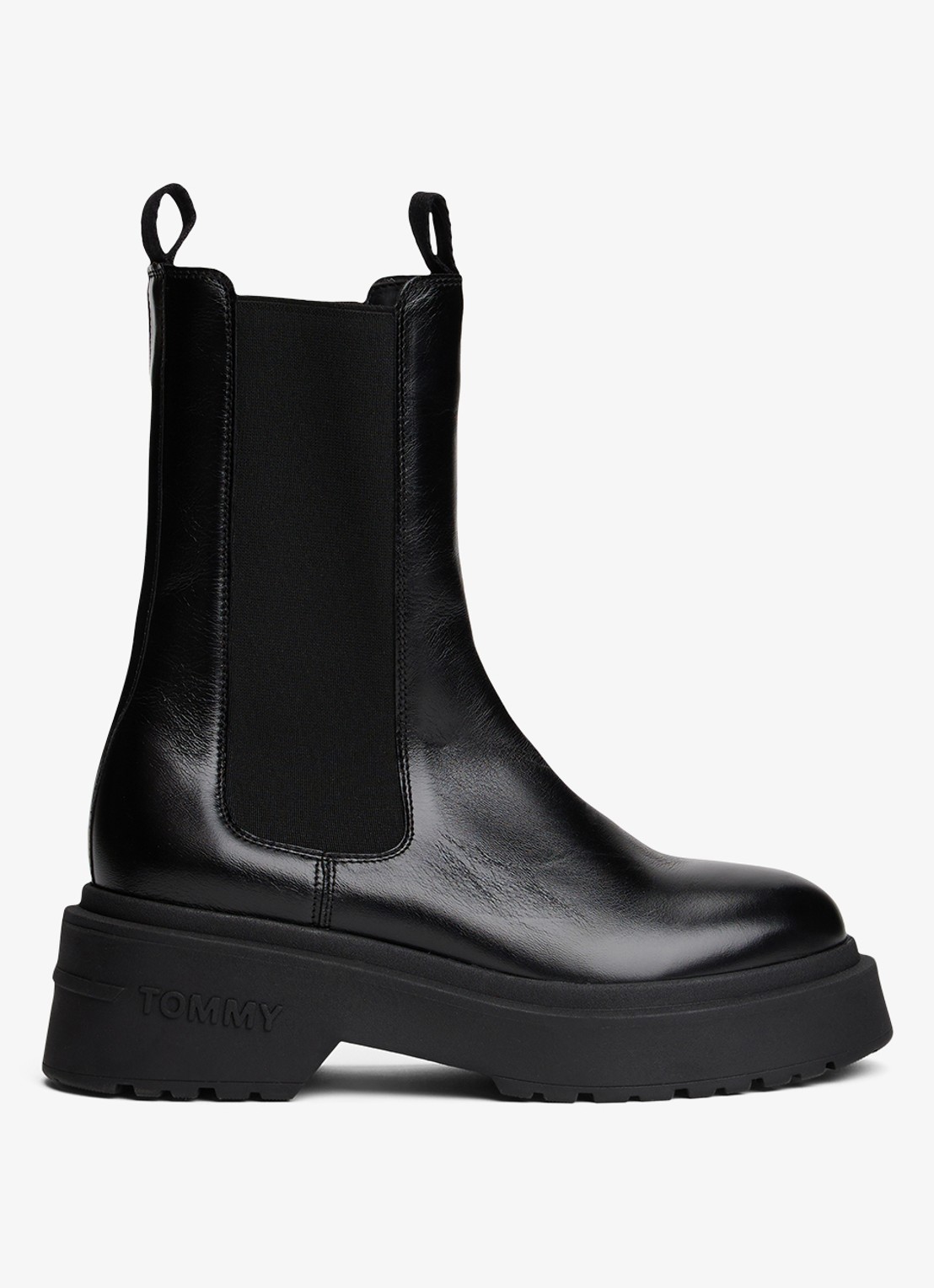 Tommy Hilfiger Chelsea boot van leer - detail 5 zwart