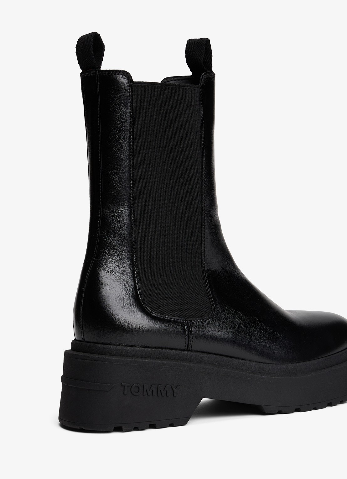 Tommy Hilfiger Chelsea boot van leer - detail 6 zwart
