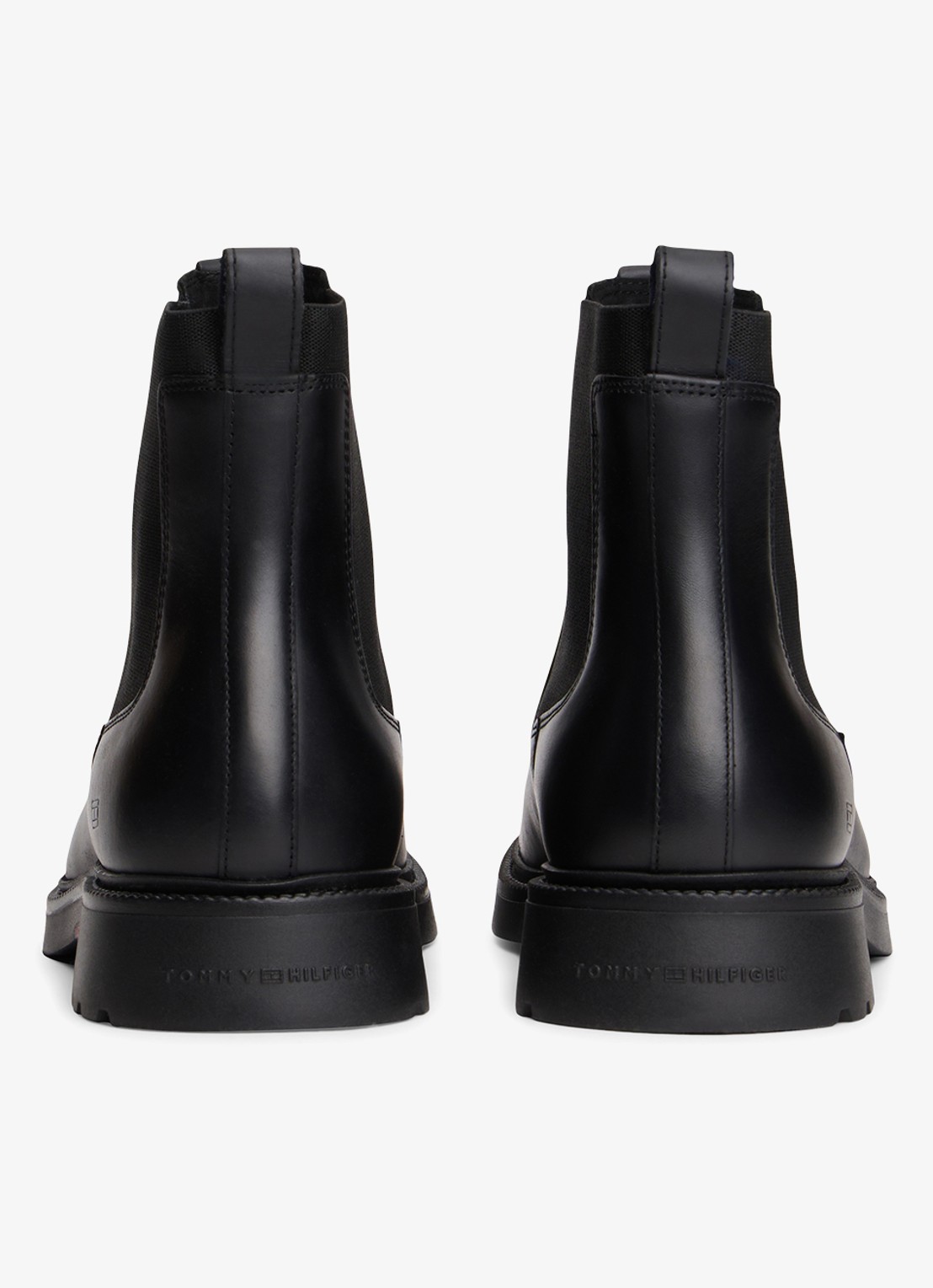 Tommy Hilfiger Chelsea boot van leer - achterkant 3 zwart