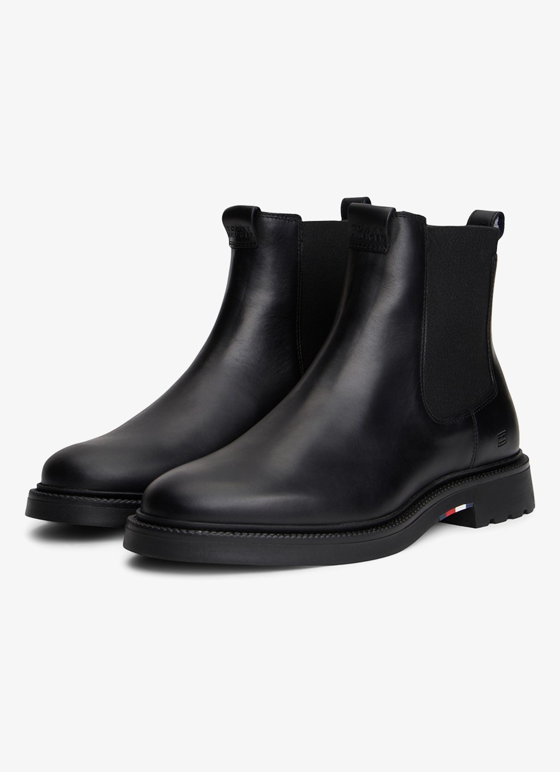 Tommy Hilfiger Chelsea boot van leer - detail 2 zwart