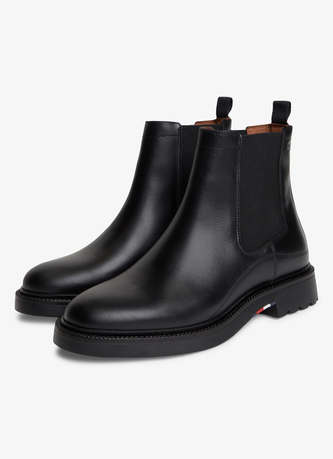 Tommy Hilfiger Chelsea boot van leer - detail zwart