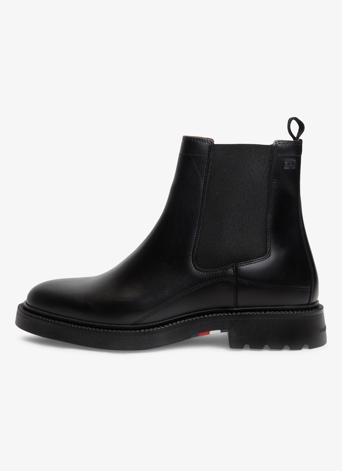 Tommy Hilfiger Chelsea boot van leer - detail 3 zwart