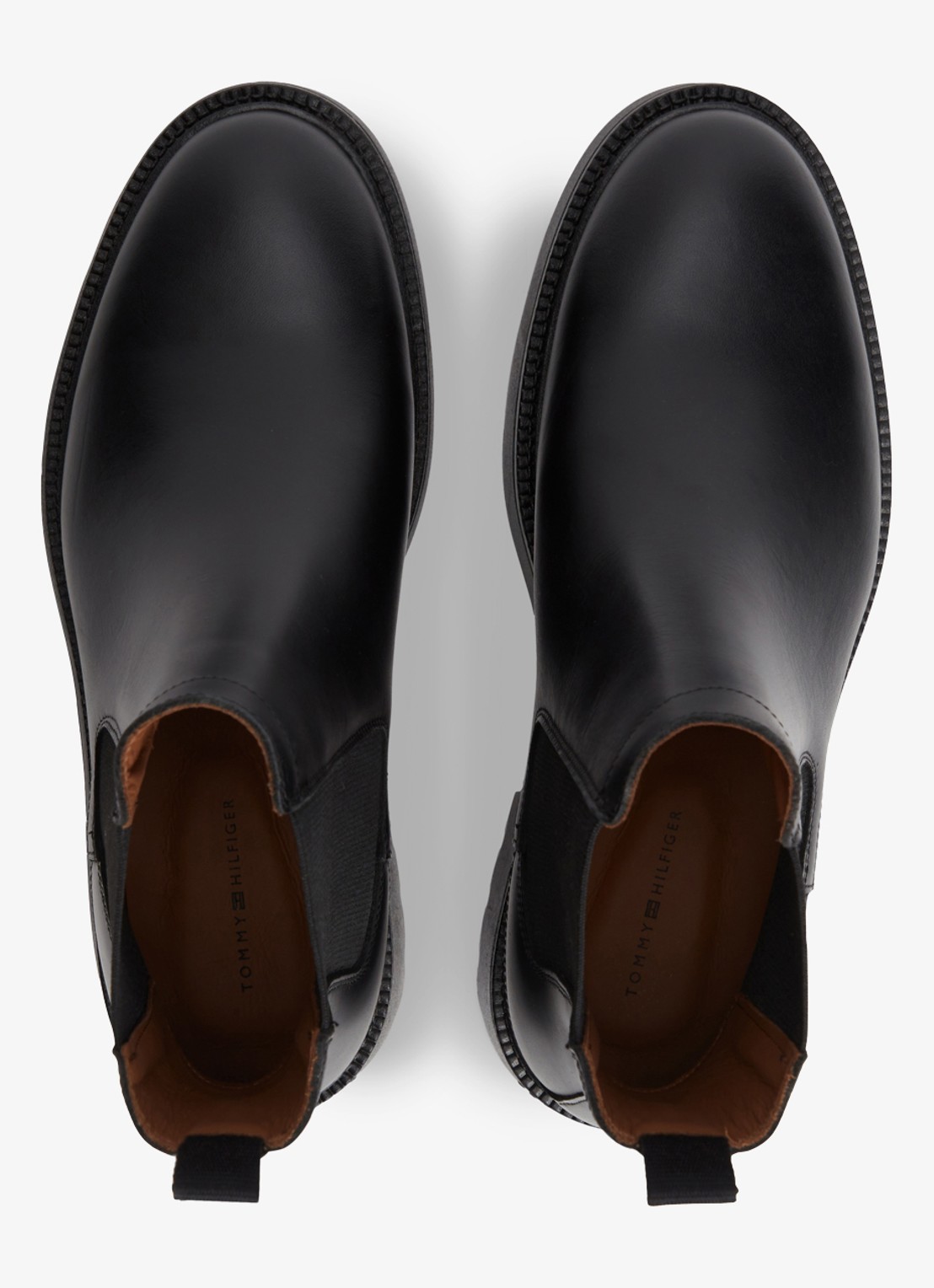 Tommy Hilfiger Chelsea boot van leer - detail 4 zwart