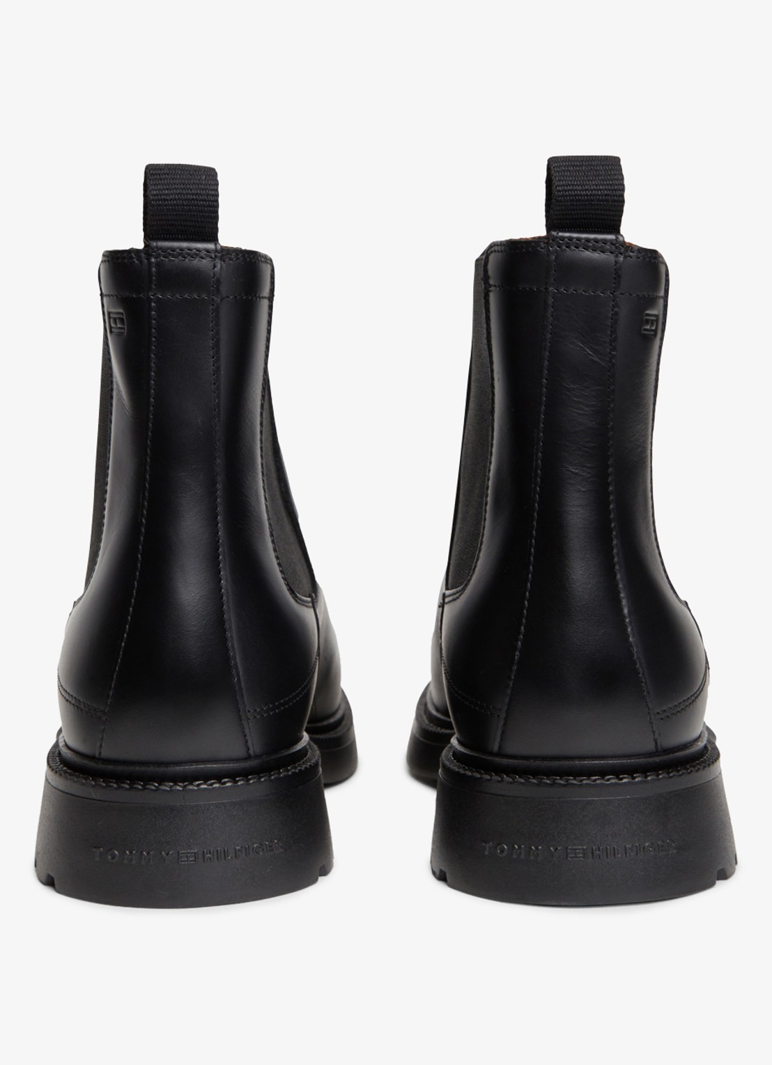 Tommy Hilfiger Chelsea boot van leer - detail 5 zwart