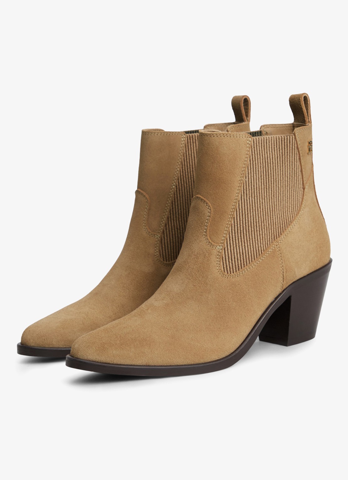 Tommy Hilfiger Chelsea boot van suède - detail camel