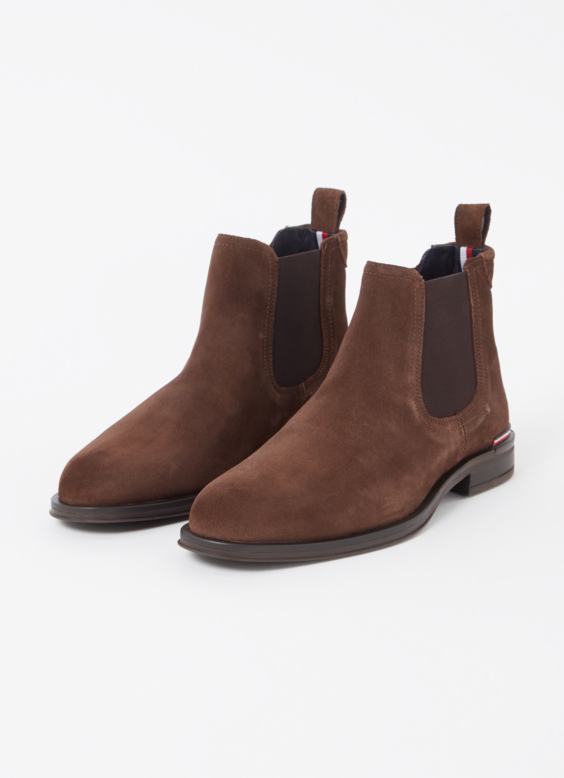 Tommy Hilfiger Chelsea boot van suède - detail 2 donkerbruin