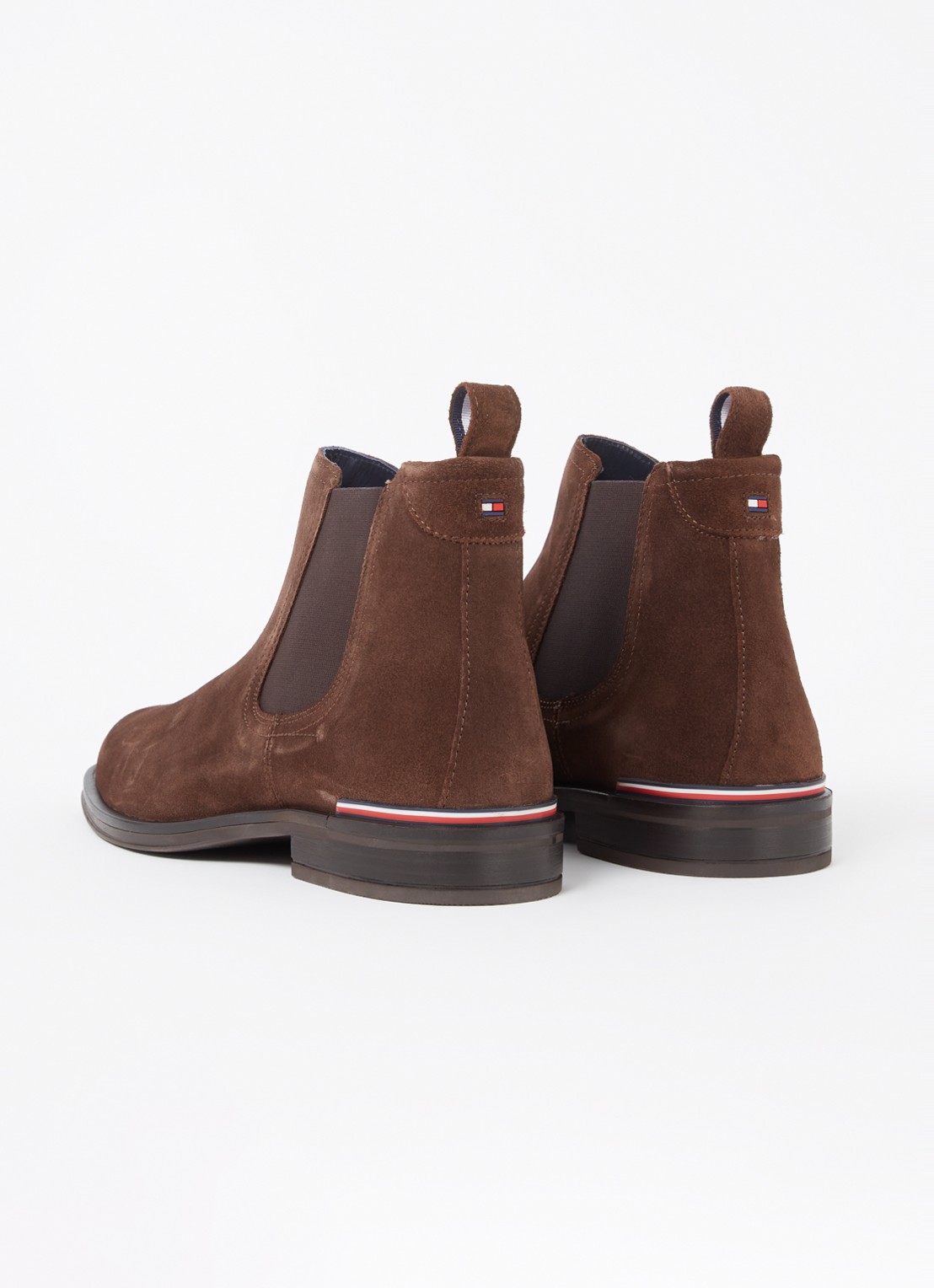 Tommy Hilfiger Chelsea boot van suède - detail 3 donkerbruin