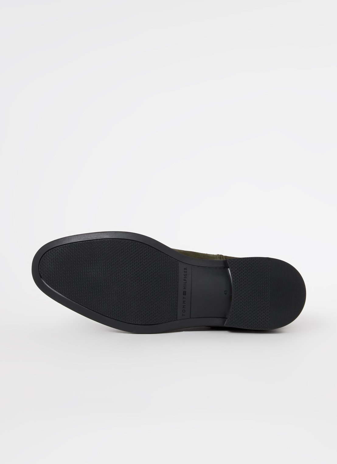 Tommy Hilfiger Chelsea boot van suède - detail 3 bronsgroen
