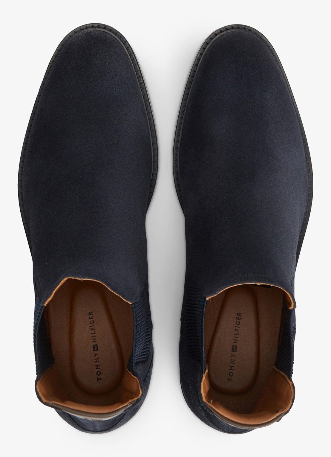 Tommy Hilfiger Chelsea boot van suède - detail 4 donkerblauw