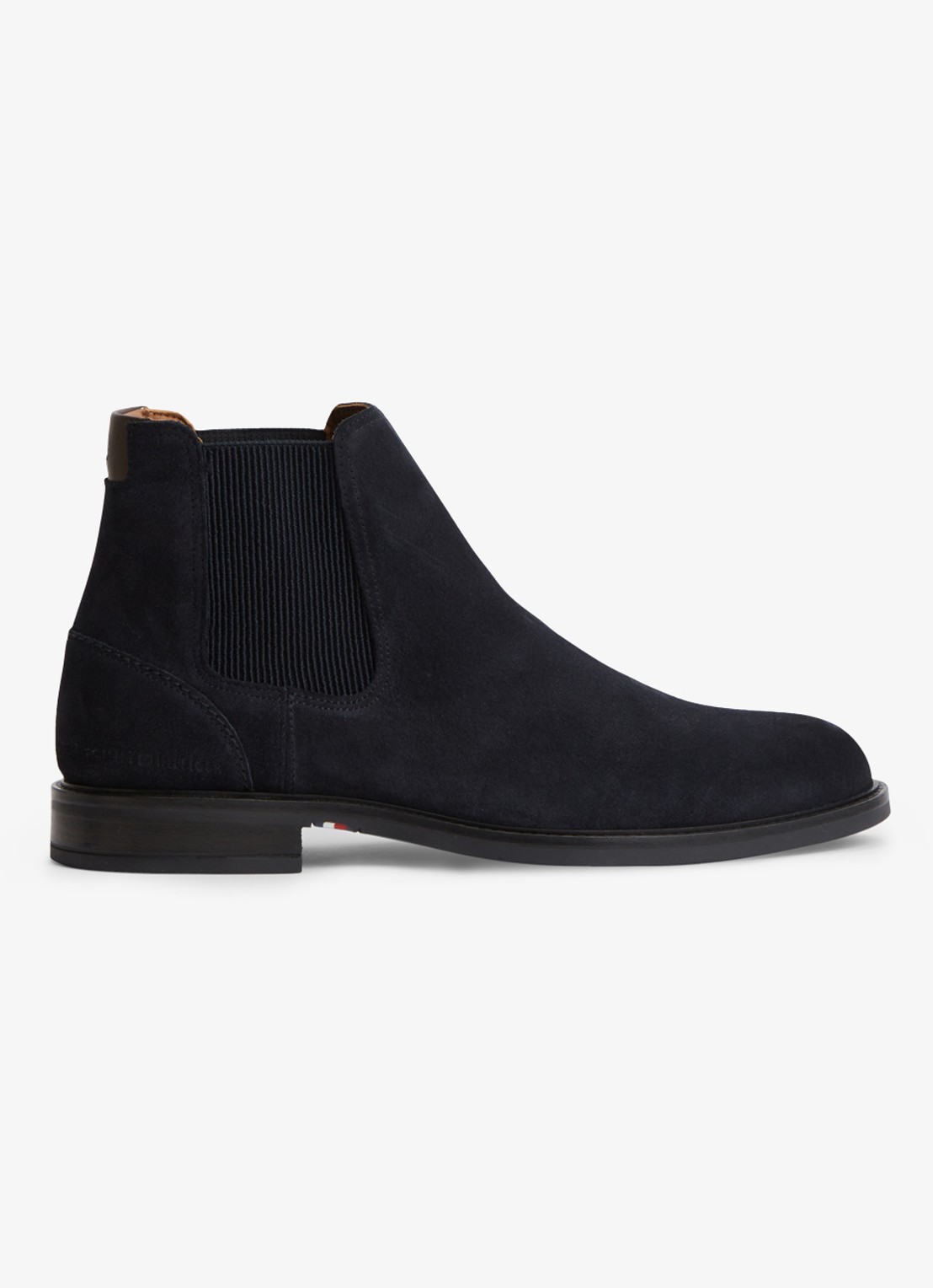 Tommy Hilfiger Chelsea boot van suède - voorkant 6 donkerblauw