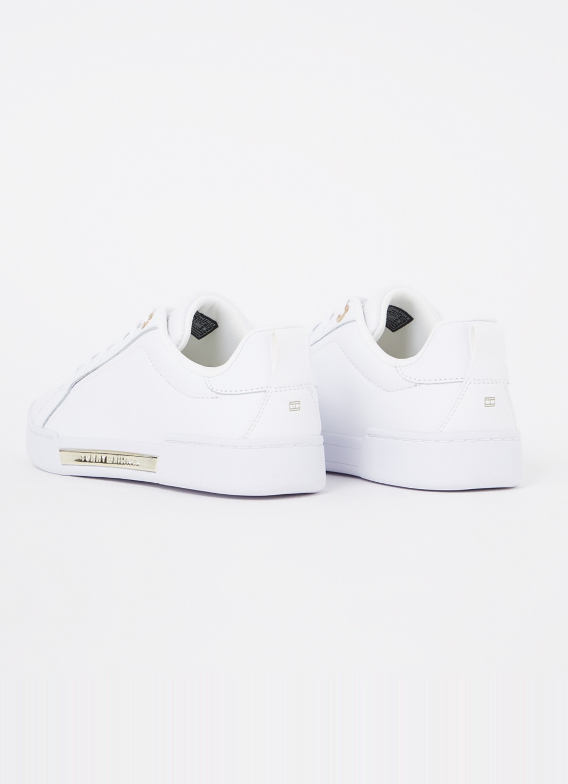 Tommy Hilfiger Chique Court sneaker van leer - achterkant 5 wit