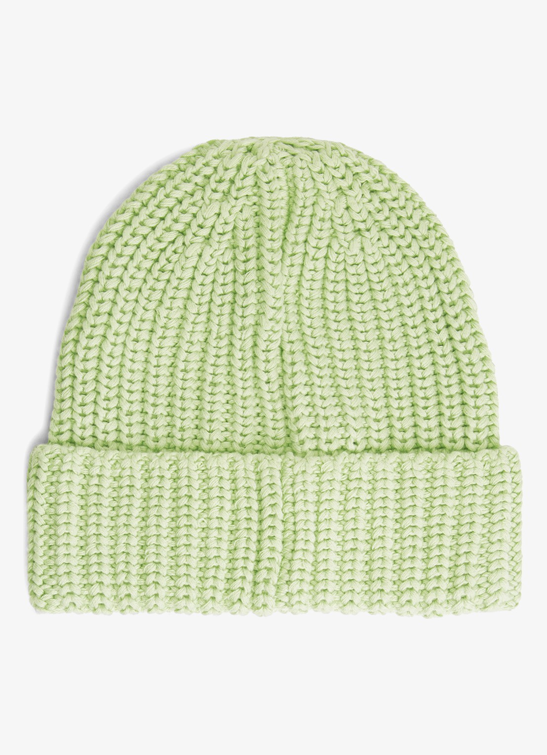 Tommy Hilfiger Chunky Rib-Knit Logo Beanie - achterkant 2 lindegroen