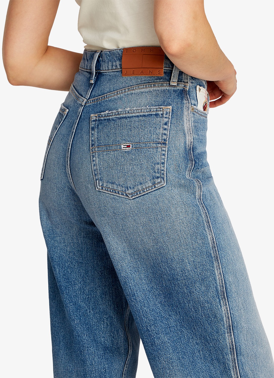 Tommy Hilfiger Claire high waist wide leg jeans met steekzakken - detail 3 indigo