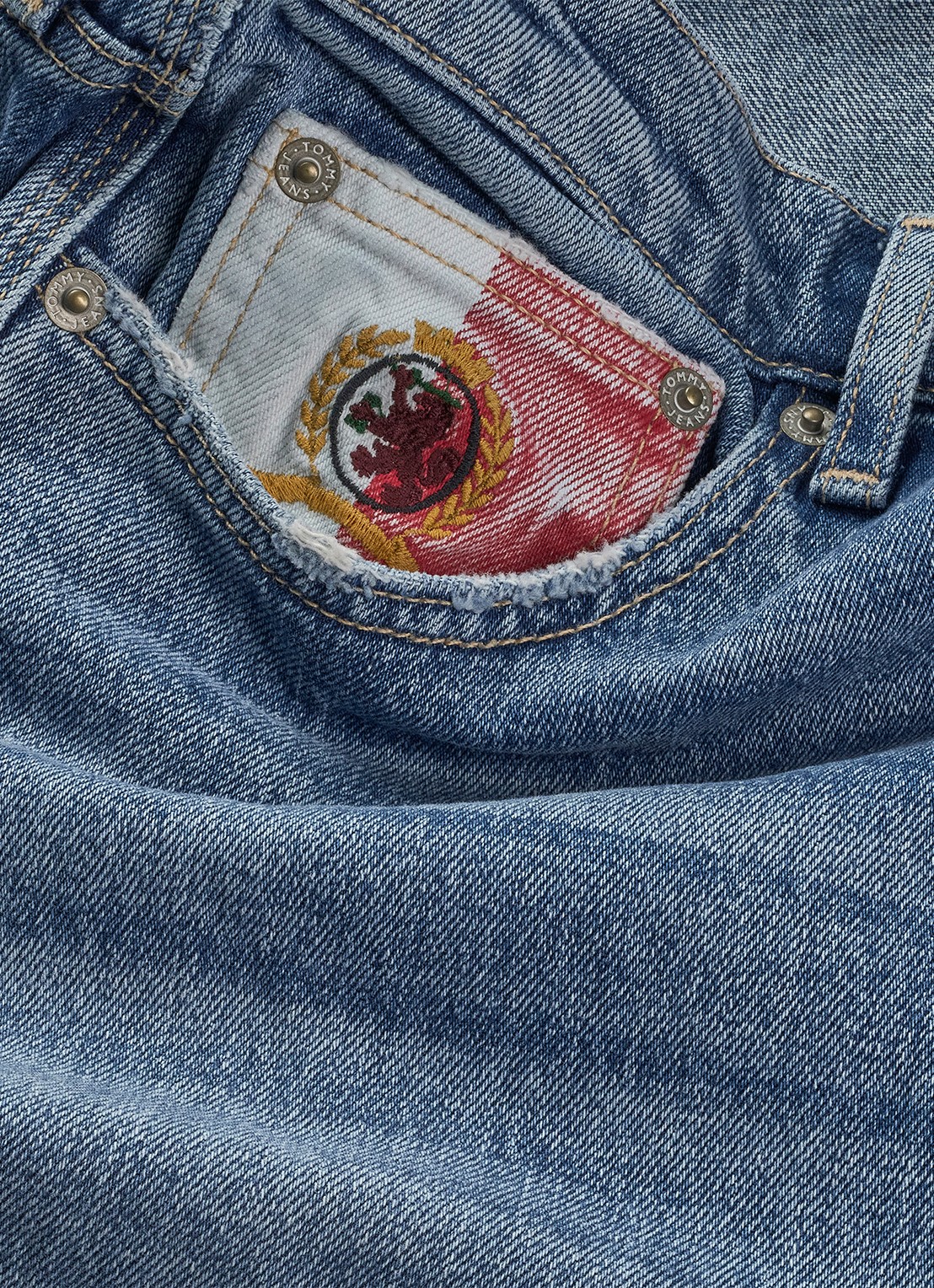 Tommy Hilfiger Claire high waist wide leg jeans met steekzakken - detail 4 indigo