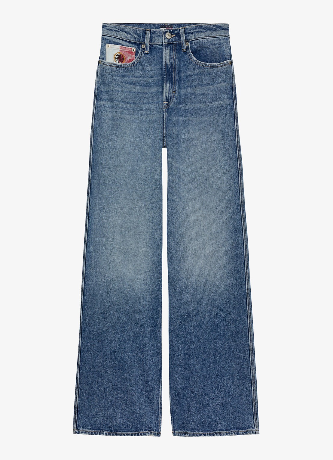 Tommy Hilfiger Claire high waist wide leg jeans met steekzakken - voorkant 5 indigo