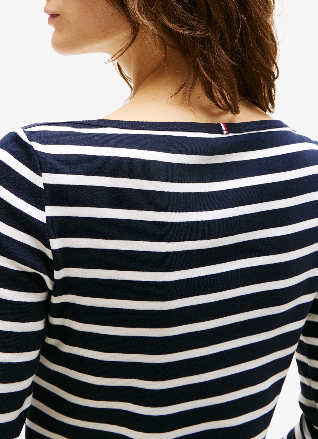 Tommy Hilfiger Cody longsleeve met logoborduring - detail 9 donkerblauw/gebroken wit