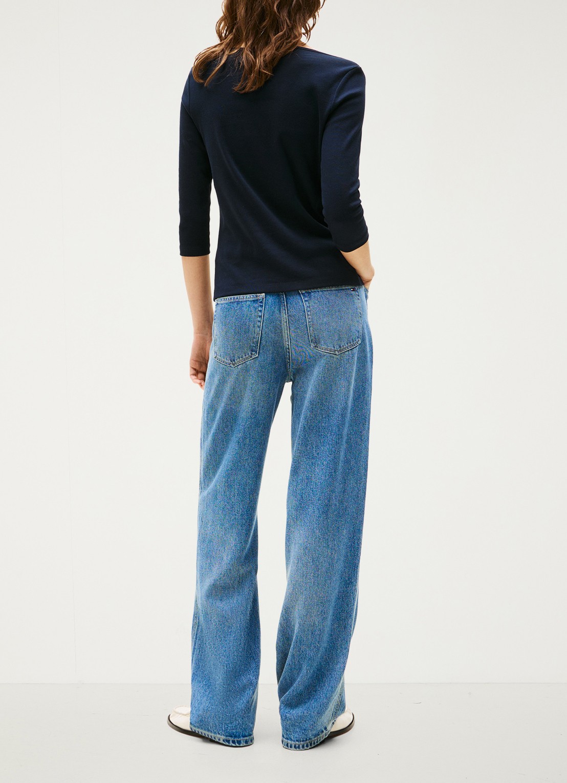 Tommy Hilfiger Cody longsleeve met logoborduring - achterkant 5 donkerblauw