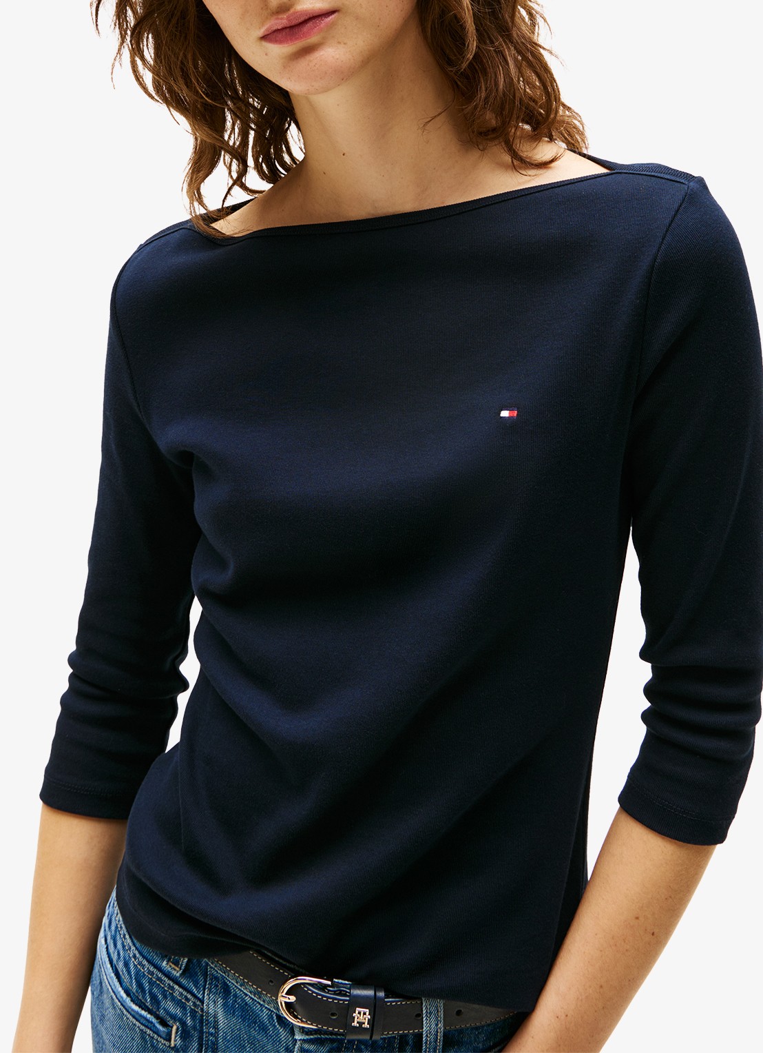 Tommy Hilfiger Cody longsleeve met logoborduring - detail 2 donkerblauw