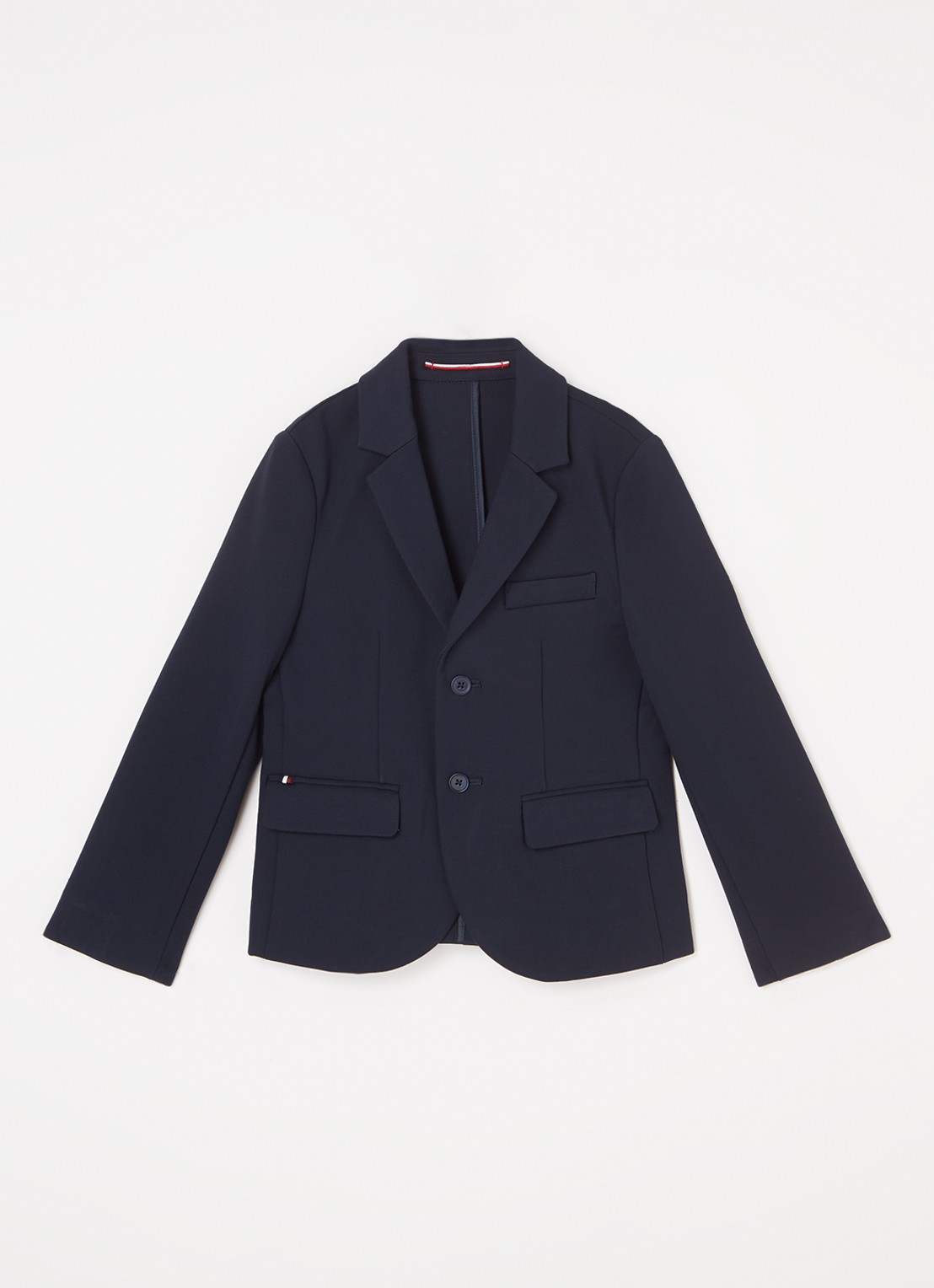 Tommy Hilfiger Colbert van jersey met borstzak  - voorkant blauw