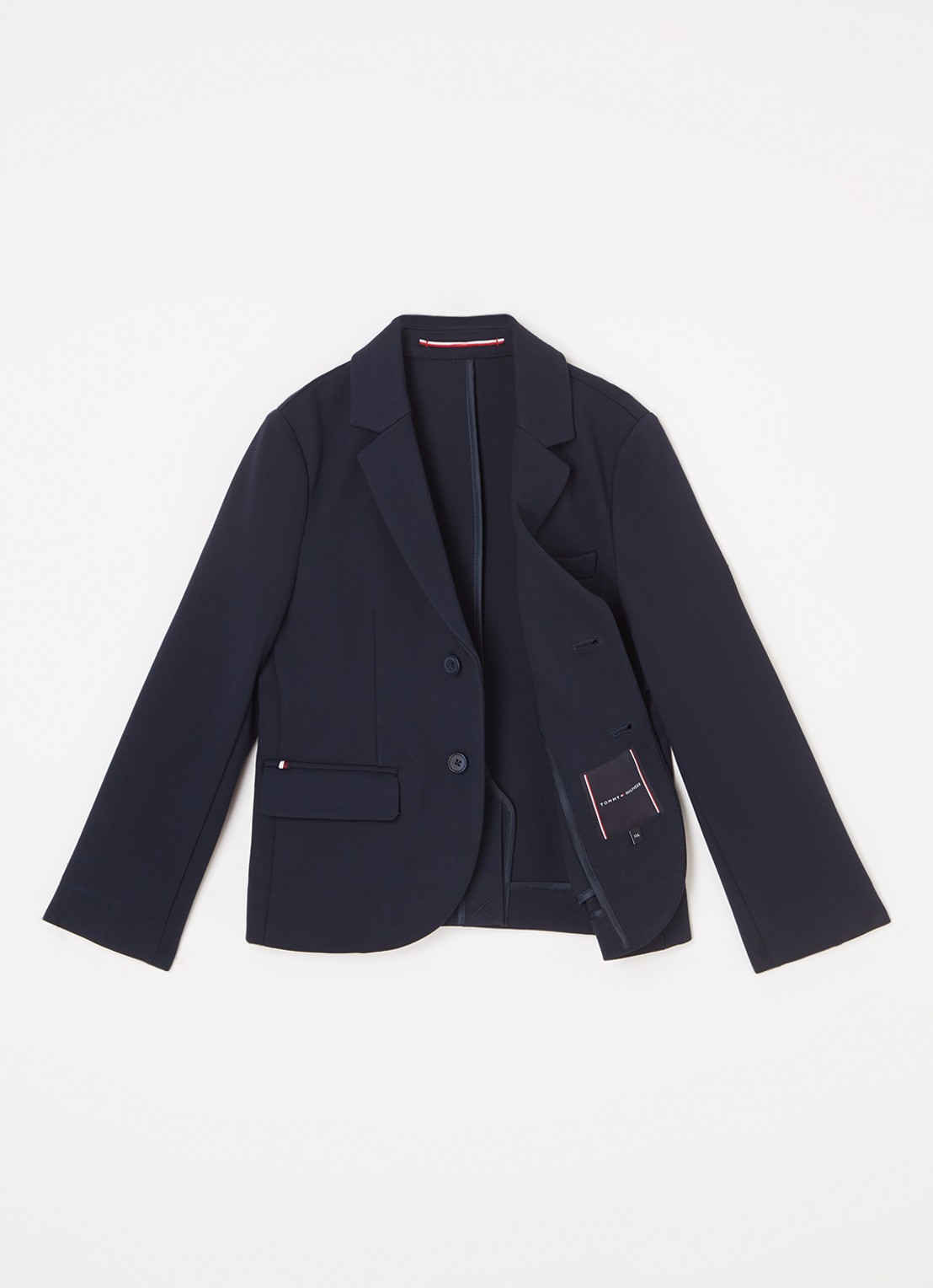 Tommy Hilfiger Colbert van jersey met borstzak  - voorkant 2 blauw
