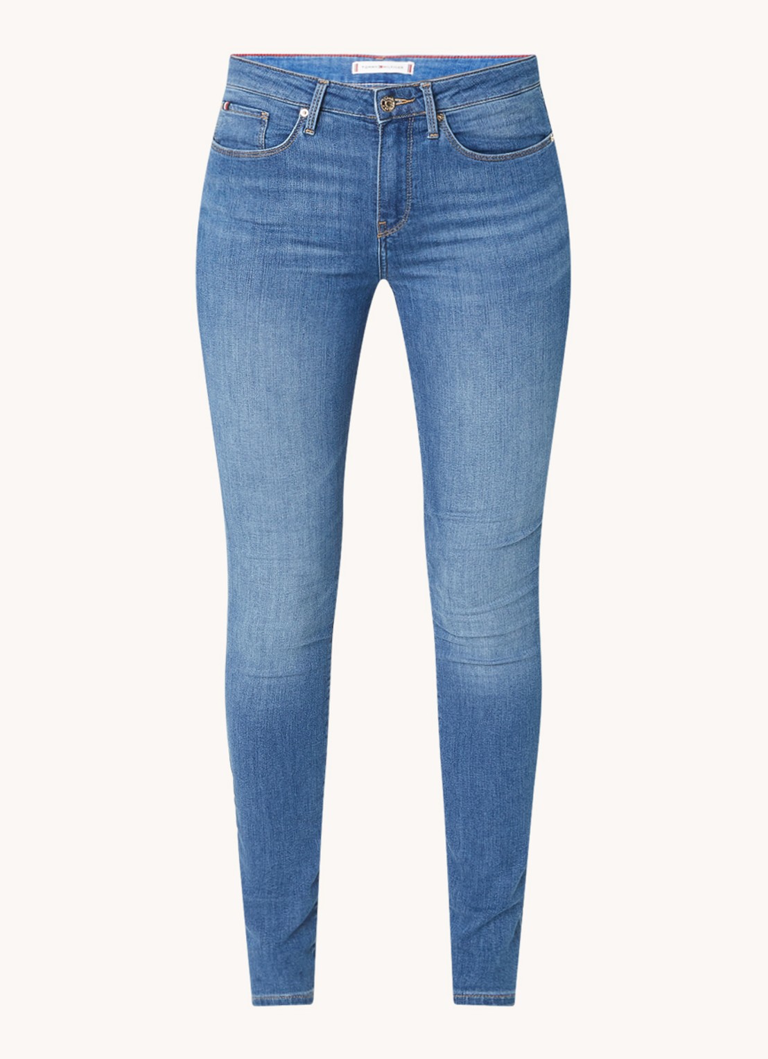 Tommy Hilfiger Como high waist skinny jeans met steekzakken - voorkant indigo