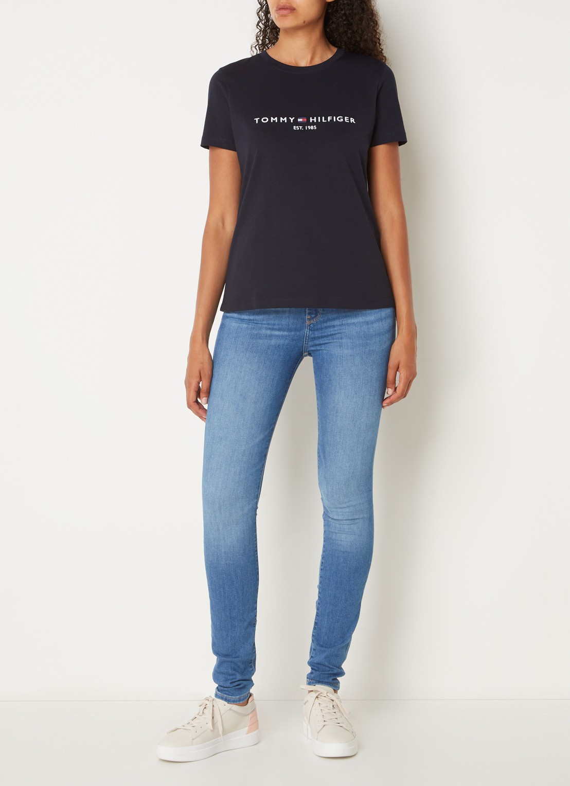 Tommy Hilfiger Como high waist skinny jeans met steekzakken - voorkant 2 indigo