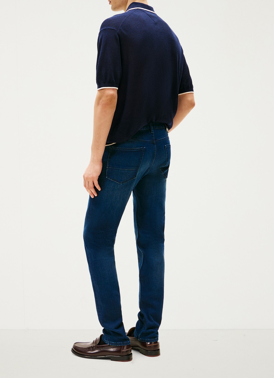 Tommy Hilfiger Core Bleecker slim fit jeans met donkere wassing - achterkant 2 indigo