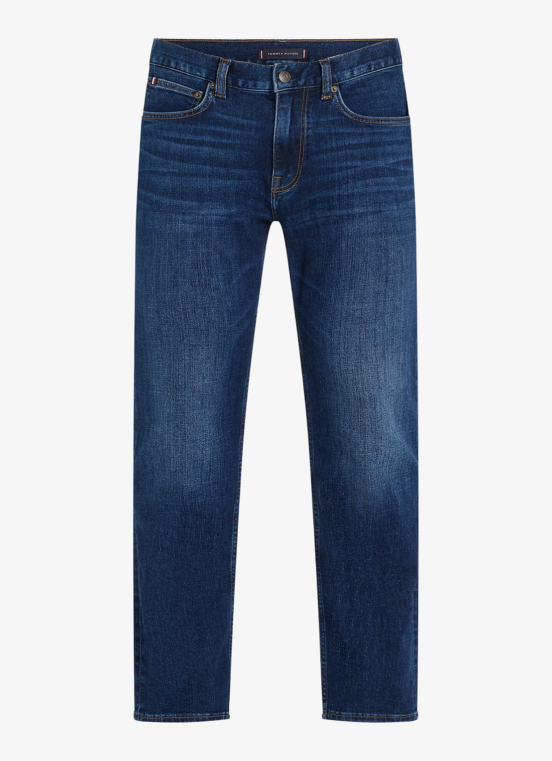 Tommy Hilfiger Core Denton straight leg jeans met donkere wassing - voorkant 3 indigo