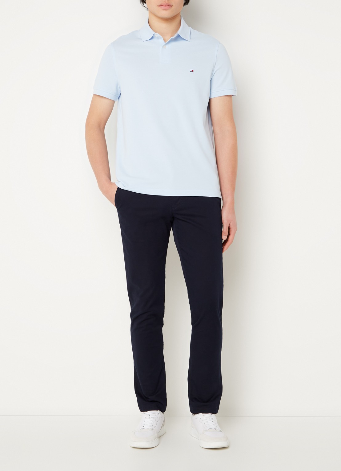 Tommy Hilfiger Core regular fit polo van piqué katoen met logoborduring - voorkant 3 kingly blue-c1r / blauw