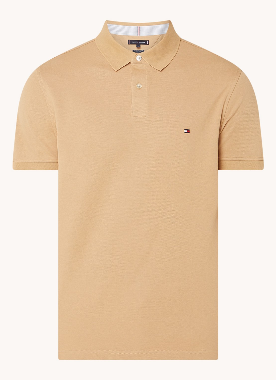 Tommy Hilfiger Core regular fit polo van piqué katoen met logoborduring - voorkant 2 classic khaki-rbl / beige