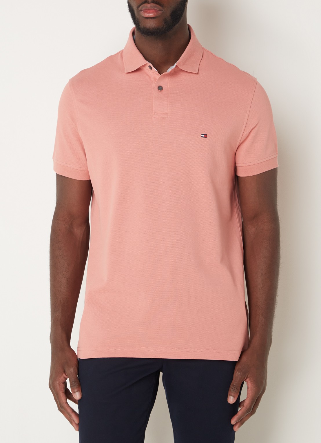 Tommy Hilfiger Core regular fit polo van piqué katoen met logoborduring - detail 4 teaberry blossom / roze