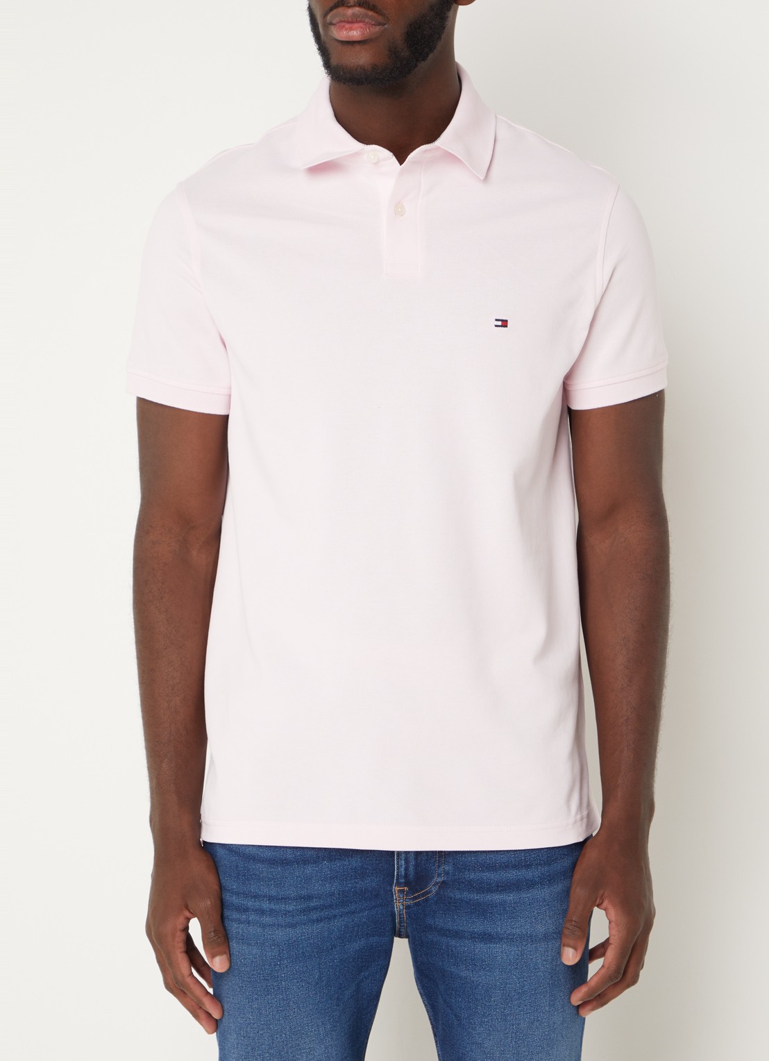 Tommy Hilfiger Core regular fit polo van piqué katoen met logoborduring - detail light pink-tog / roze