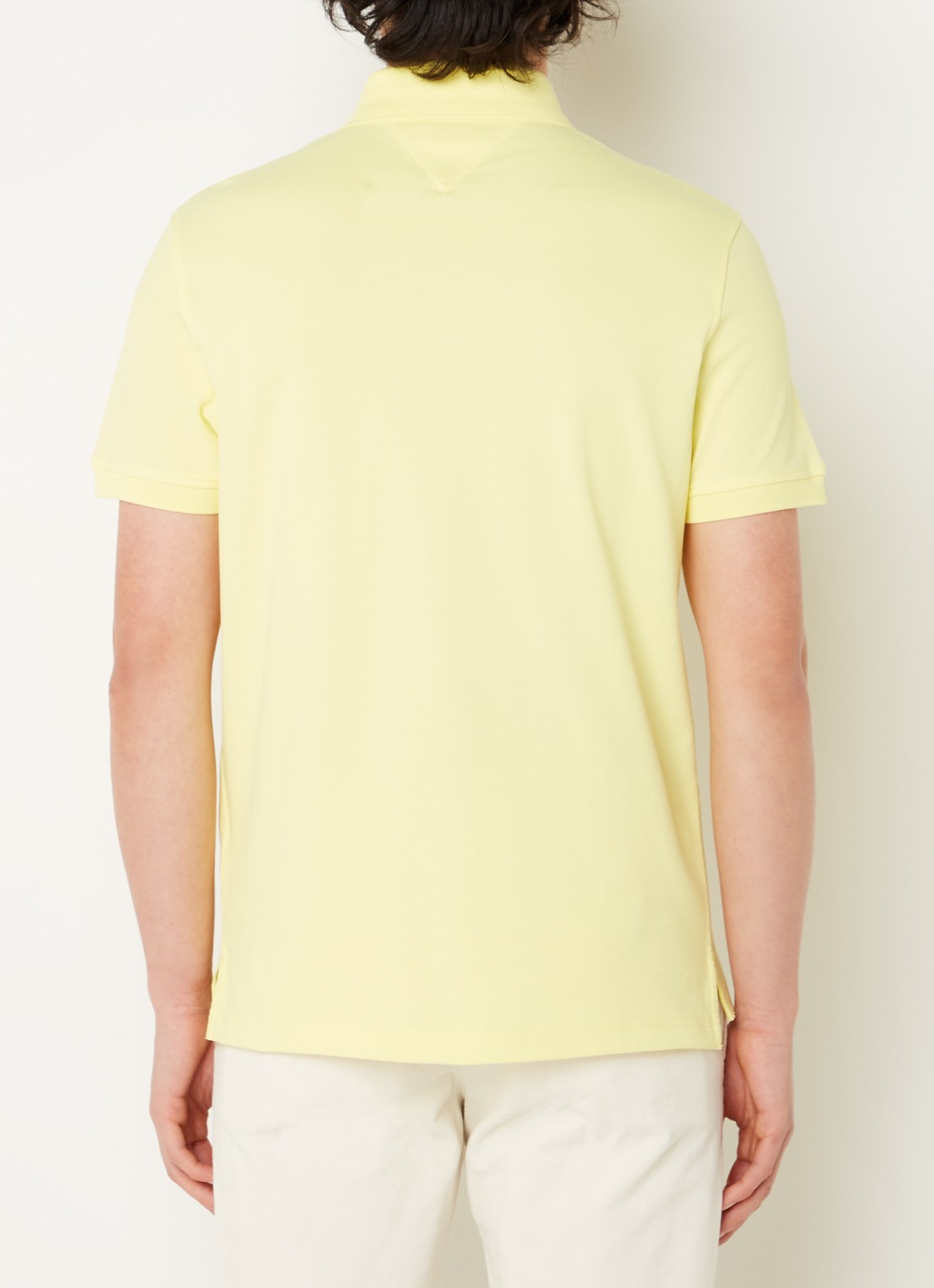 Tommy Hilfiger Core regular fit polo van piqué katoen met logoborduring - achterkant 8 yellow tulip / geel
