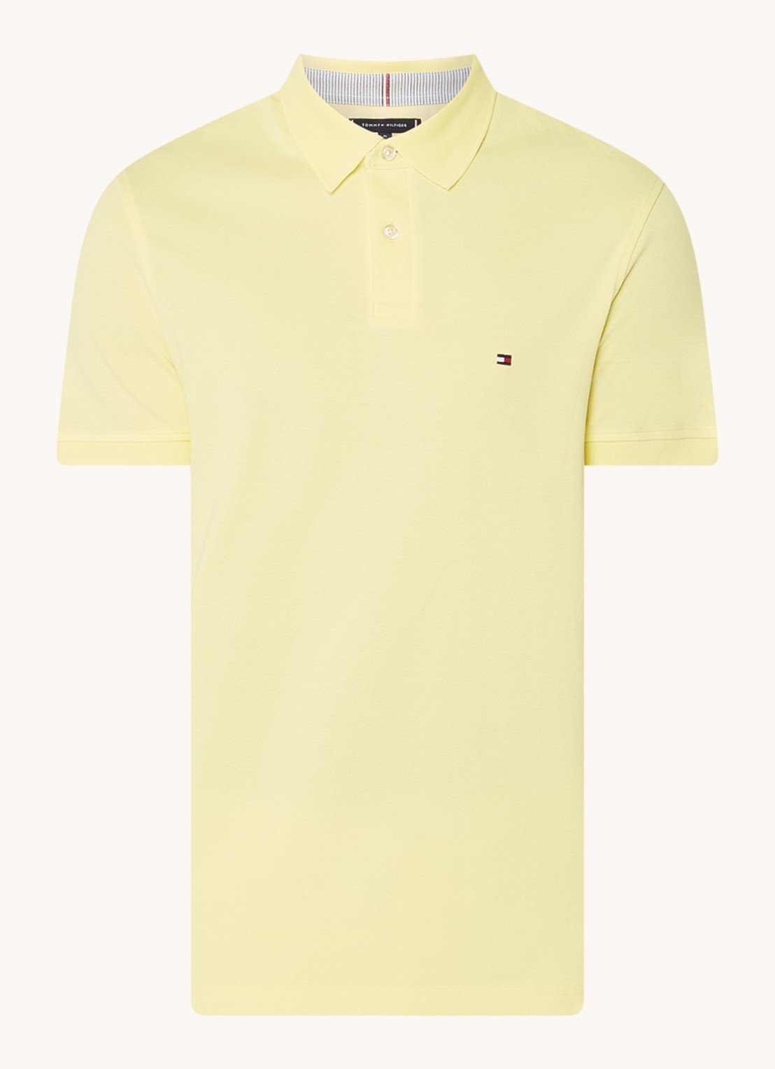 Tommy Hilfiger Core regular fit polo van piqué katoen met logoborduring - voorkant 5 yellow tulip / geel