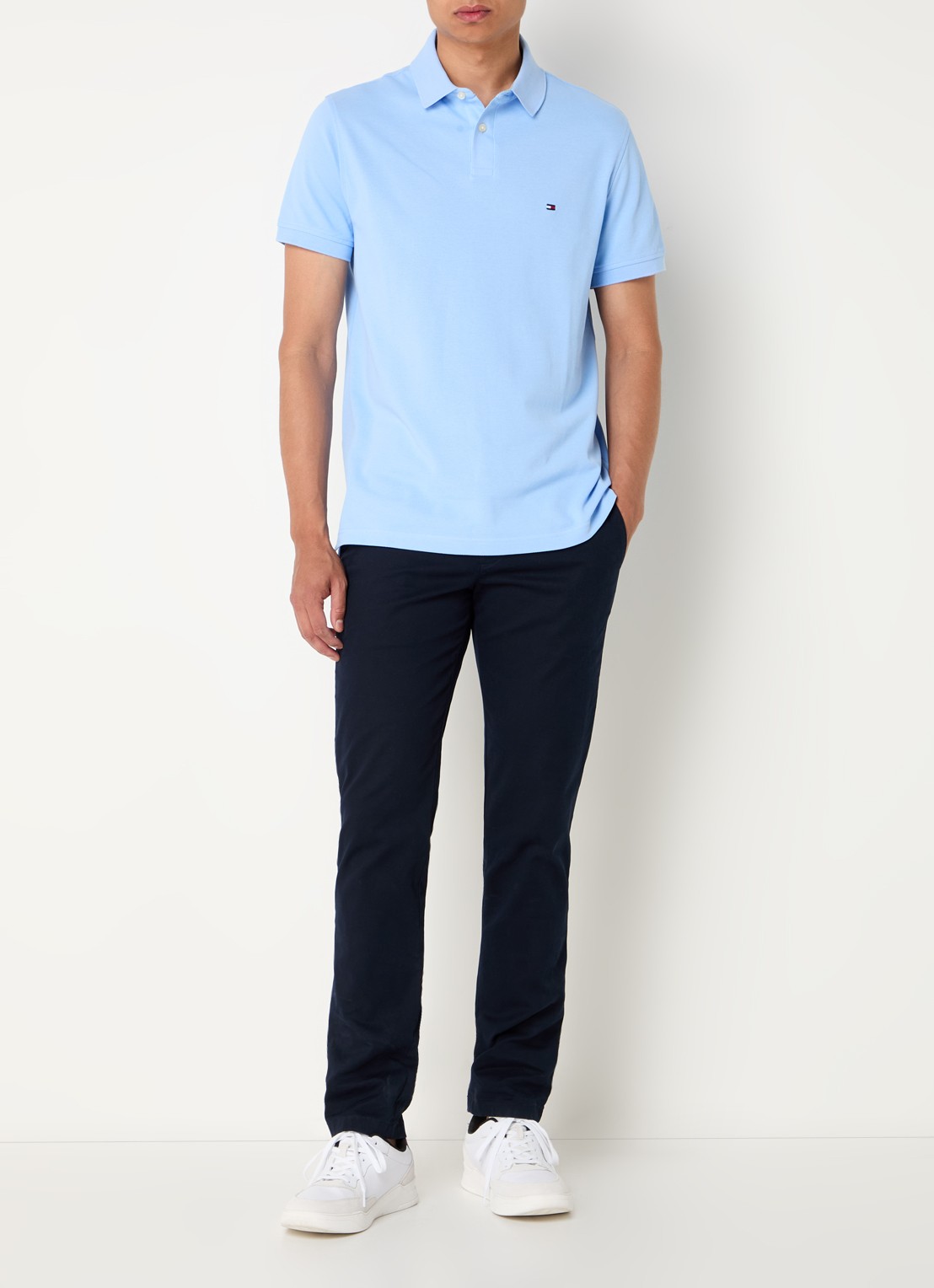 Tommy Hilfiger Core regular fit polo van piqué katoen met logoborduring - voorkant 4 vessel blue-c1z / blauw
