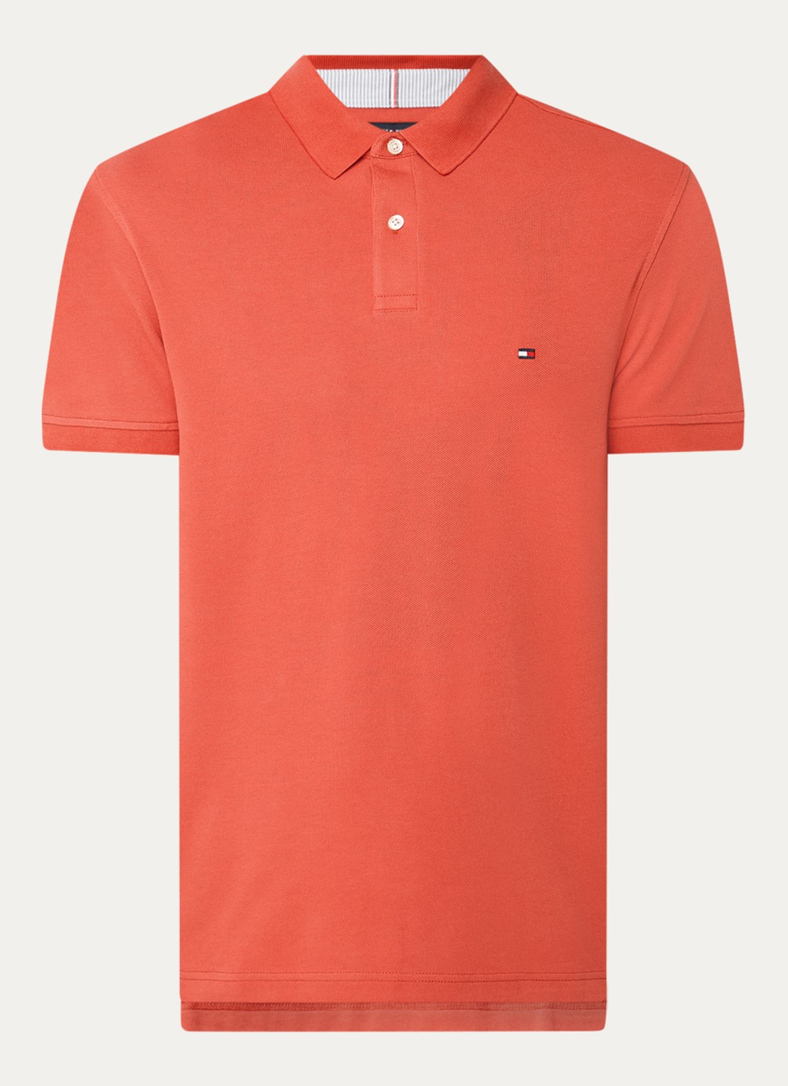 Tommy Hilfiger Core regular fit polo van piqué katoen met logoborduring - voorkant 2 terra red-xm0 / rood