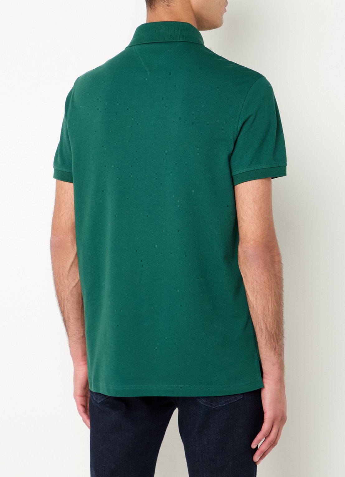 Tommy Hilfiger Core regular fit polo van piqué katoen met logoborduring - achterkant ornamental green-l6k / groen