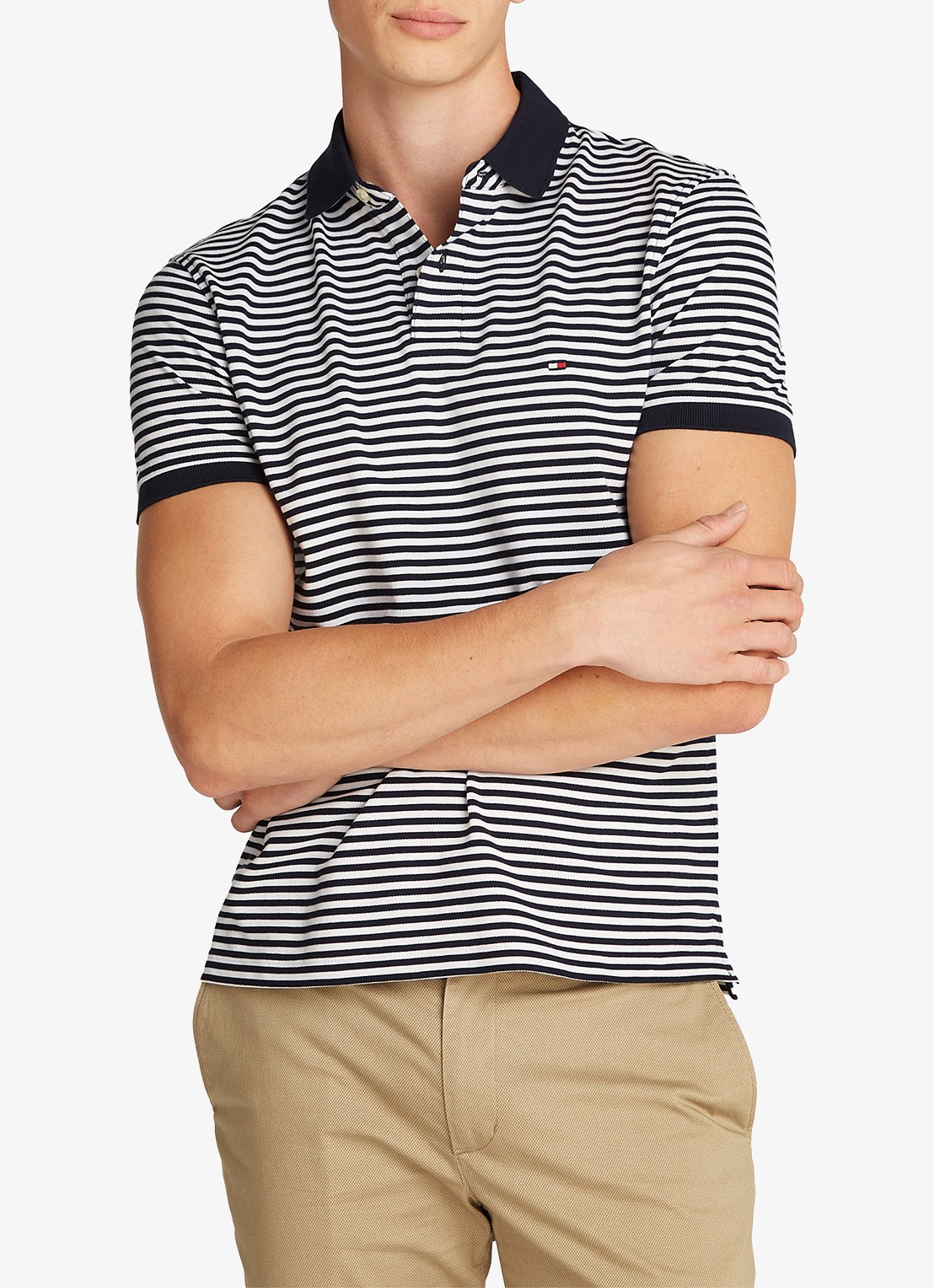 Tommy Hilfiger Core regular fit polo van piqué katoen met logoborduring - detail 2 desert sky / white-0a4