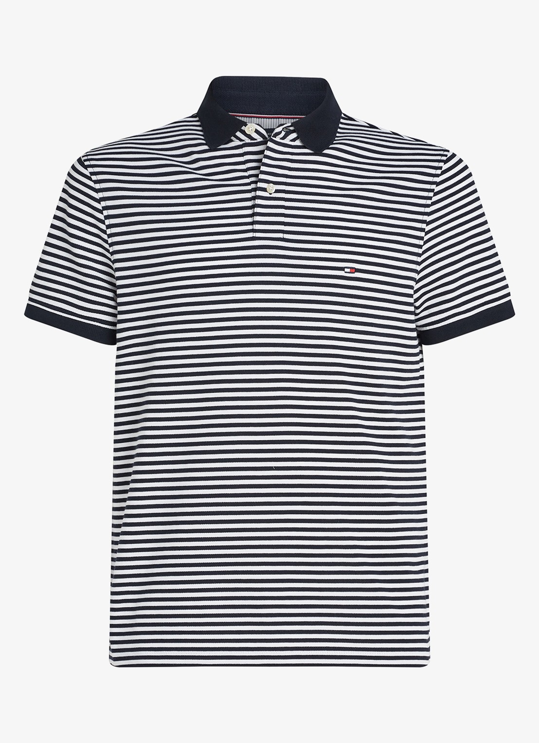 Tommy Hilfiger Core regular fit polo van piqué katoen met logoborduring - voorkant 4 desert sky / white-0a4